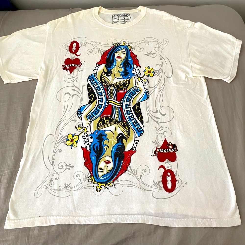 AVIREX “Heart Queen” large printed graphic tshirt